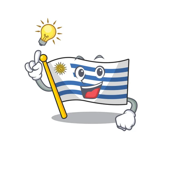 Maskotská vlajka uruguay s in mají myšlenku charakter — Stockový vektor