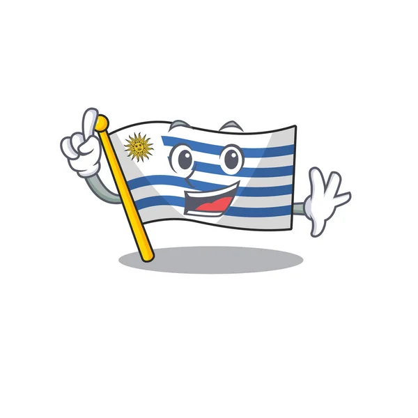 Bandeira de mascote uruguai com caráter de dedo —  Vetores de Stock