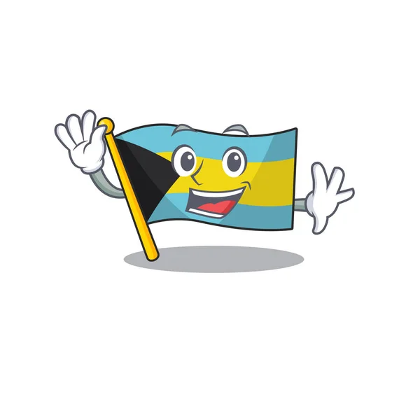 Bandiera del fumetto bahamas isolato in agitazione felice — Vettoriale Stock
