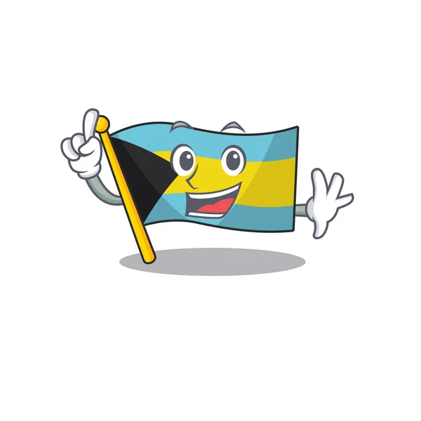 Σημαία μασκότ bahamas με χαρακτήρα δάχτυλο — Διανυσματικό Αρχείο