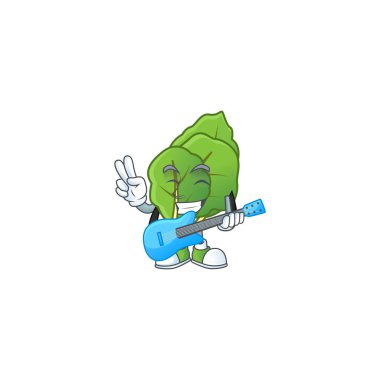 Tatlı ve serin karalahana Gitarla çizgi film karakteri performansı