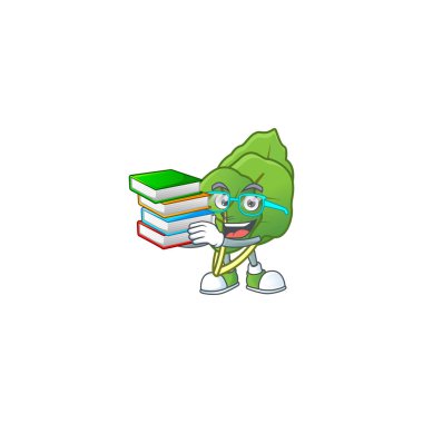 Çizgi film karakteri tarzında karalahana yiyen bir öğrenci.