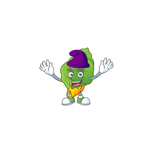 Collard greens mascot cartoon style as an Elf — Stock Vector