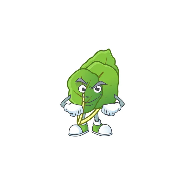 Collard greens mascota de dibujos animados estilo personaje con cara sonriente — Vector de stock
