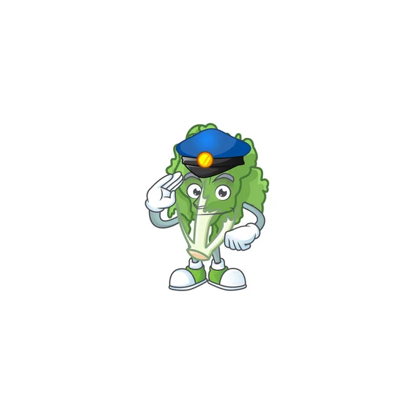 Dessin animé en personnage un costume d'officier de police — Image vectorielle