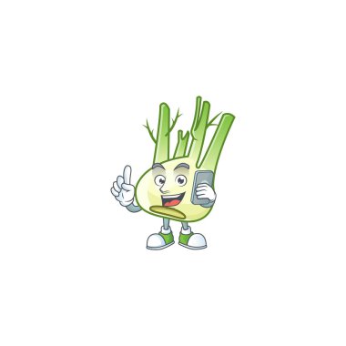 Telefonda konuşan rezene maskotu tasarımı.