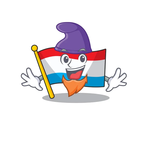 Bandeira luxembourg como um elfo mascote estilo cartoon — Vetor de Stock