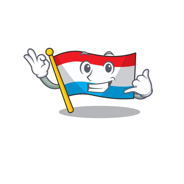Karikatura vlajka luxembourg izolované v charakteru mi říkají — Stockový vektor