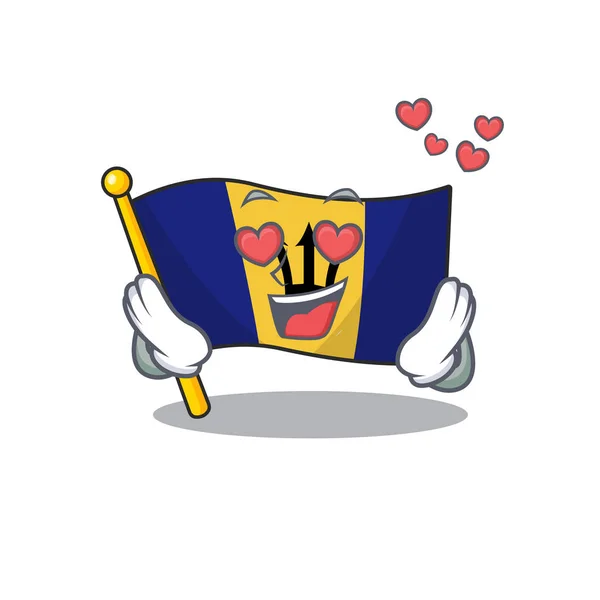 Ευτυχισμένο χαριτωμένο barbados σημαία που υπάγονται στο σχεδιασμό αγάπη — Διανυσματικό Αρχείο
