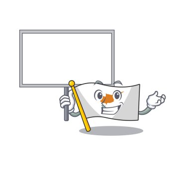 Gülümseyen bayrak Sevimli çizgi film stili Getir tahtayı