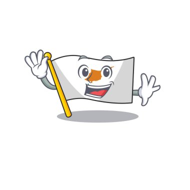 Büyük gülümseme bayrağı, el sallayan çizgi film karakteri.