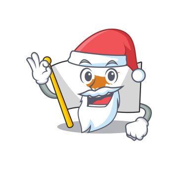 Çizgi film bayrağı Noel Baba karakterinde izole edilmiş.
