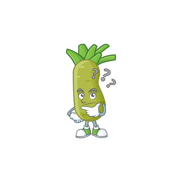 Cartoon karakter van wasabi met verwarren gebaar — Stockvector