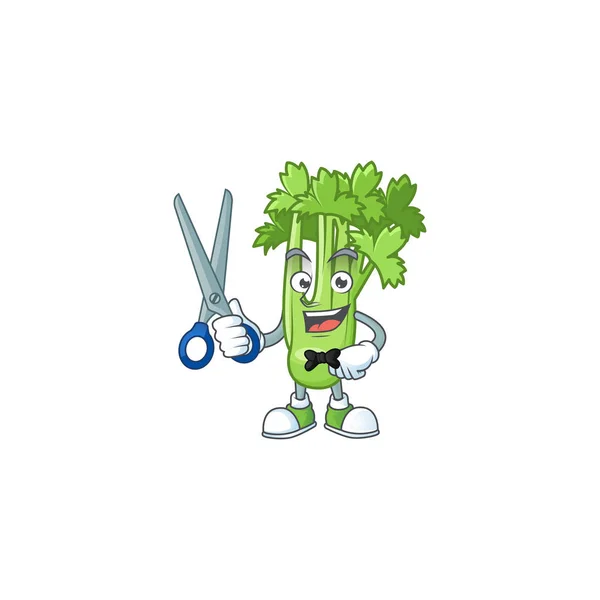 Smiley fryzjer seler roślin maskotka postać z kreskówki — Wektor stockowy