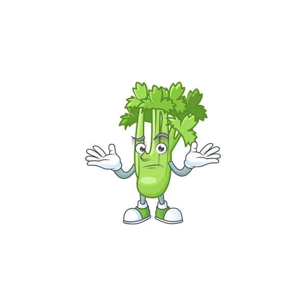 Cool Grinning of celery plant mascot style — стоковый вектор