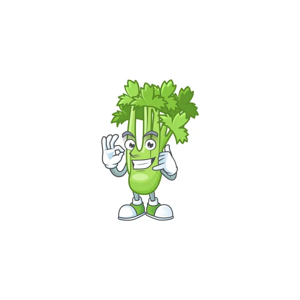 Sebut aku kartun tanaman seledri desain karakter - Stok Vektor