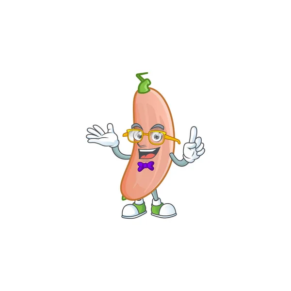 Super niedlich Geek Banane Squash Zeichentrickfigur Design — Stockvektor