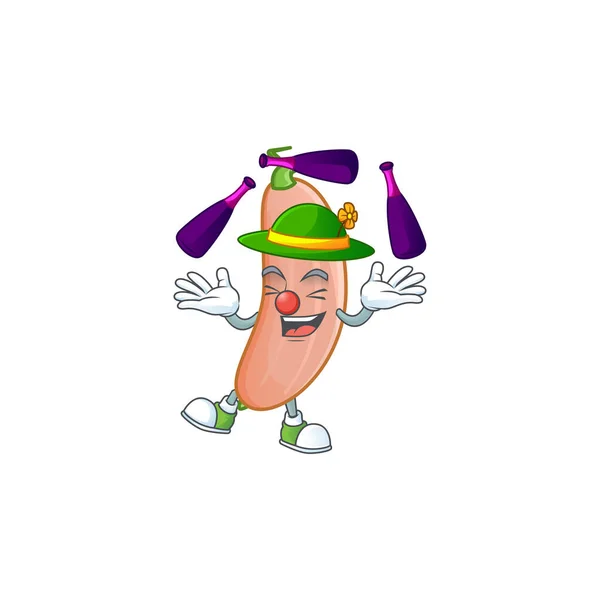Милий і крутий Жонглювання банановий сквош персонаж мультфільму — стоковий вектор