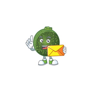 Zarflı neşeli mücevher kabak maskotu çizgi filmi