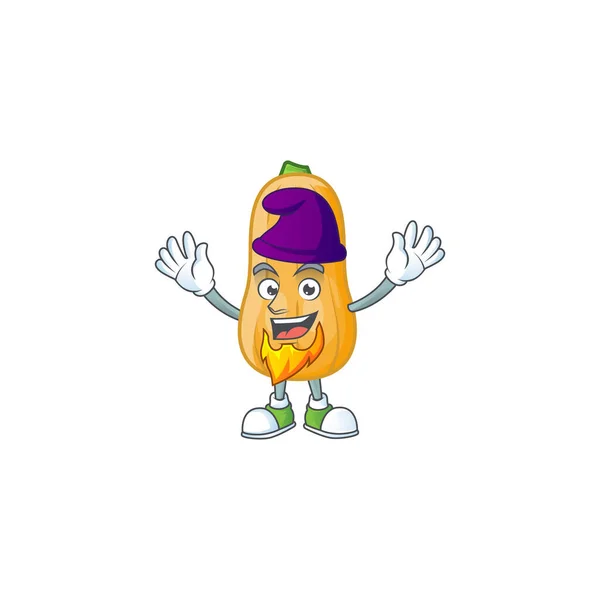 Butternut squash mascot cartoon style as an Elf — Stock Vector