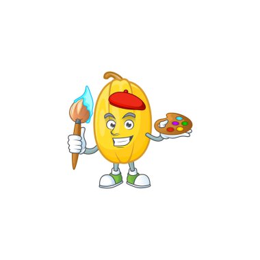 Mutlu spagetti ezmesi, fırçalı karikatür ikonu