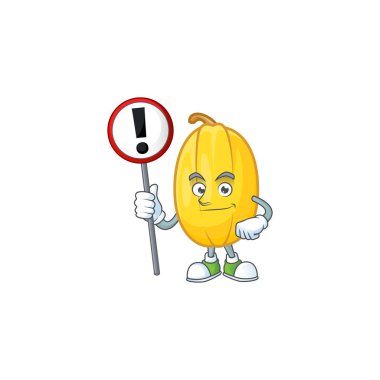 Spaghetti kabağının çizgi film maskotu eline işaret getir.