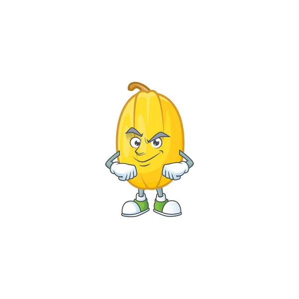 Esparguete squash mascote estilo de personagem de desenho animado com rosto Smirking — Vetor de Stock