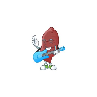 Hoş ve tatlı patatesler Gitarlı çizgi film karakteri performansı