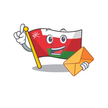 Mutlu yüz işareti Umman maskot tarzı Zarflı