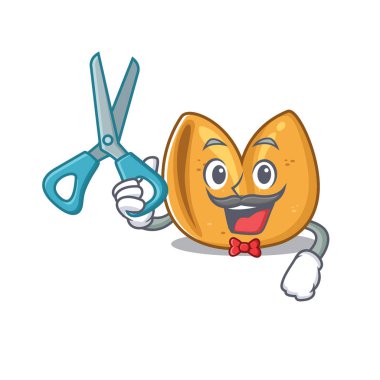 Mutlu çizgi film şans kurabiyesi, berber tarzı.