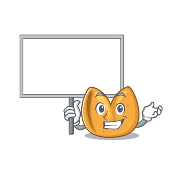 Gülümseyen fal kurabiyesi şirin çizgi film tarzı Tahtayı getir