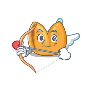 Aşk tanrısı çizgi filminde kanatları ve okları olan sevimli bir şans kurabiyesi.