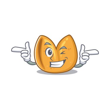 Komik fal kurabiyesi Wink maskot tarzı