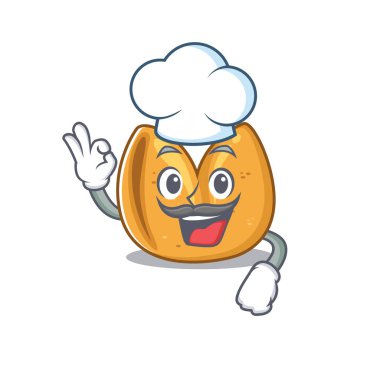 Mutlu şans kurabiyesi çizgi filmi Beyaz şapkalı Şef karakteri