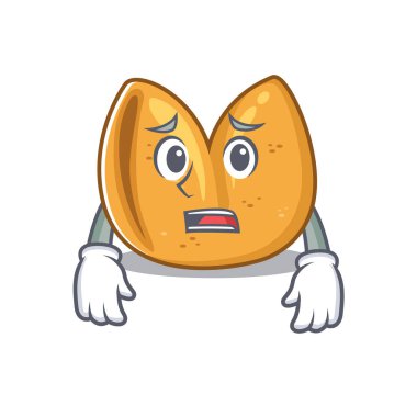 Şans kurabiyesi çizgi film karakteri ürkek yüzünü gösteriyor