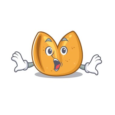 Sürpriz fal kurabiyesi ağzı açık yüz hareketi.