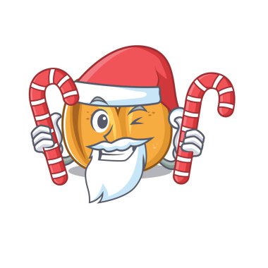 Noel Baba 'da izole edilmiş çizgi film şans kurabiyesi şeker karakteri getir.