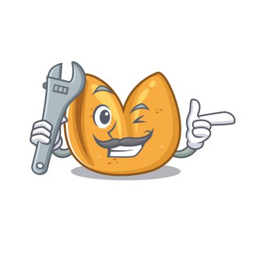 Karikatür şans kurabiyesi mekanik karakterde izole edilmiş.