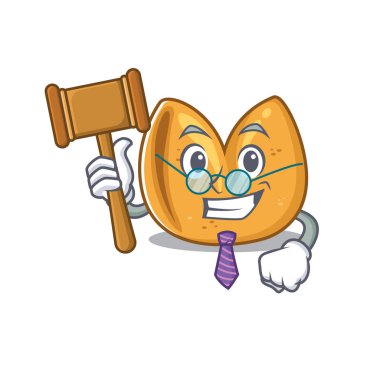 Karikatür şans kurabiyesi yargıç karakterinde izole edilmiş.