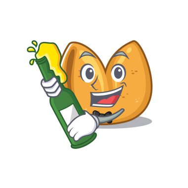 Çizgi film şans kurabiyesi bira karakteri getirmek için izole