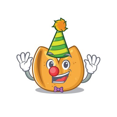 Çizgi film şans kurabiyesi palyaço karakteriyle izole edilmiş