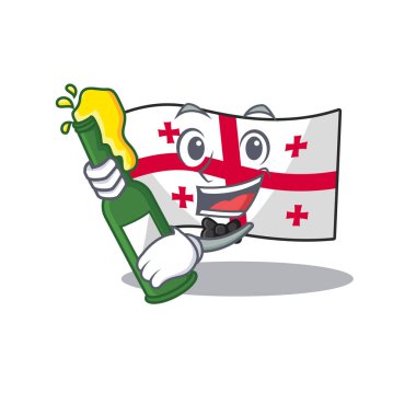 Bira maskot tarzı havalı Georgia bayrağı.