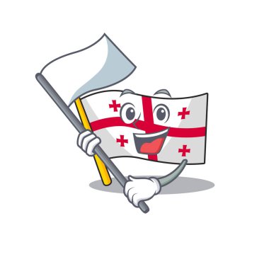 Georgia çizgi film karakteri tarzıyla ayakta duran sevimli bayrak.