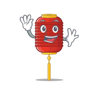 Sevimli gülümseyen çin feneri çizgi film karakteri stili