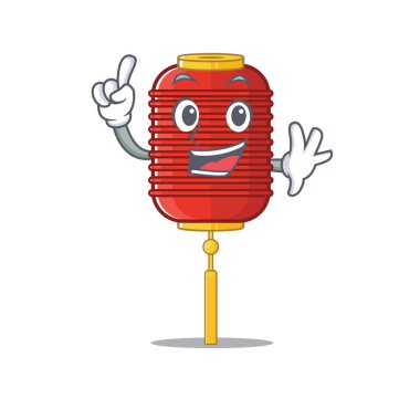 Maskot karakteri tarzında parmak Çin feneri.