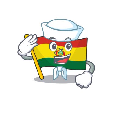 Mascot of Cute flag guatermala Sailor cartoon character vector