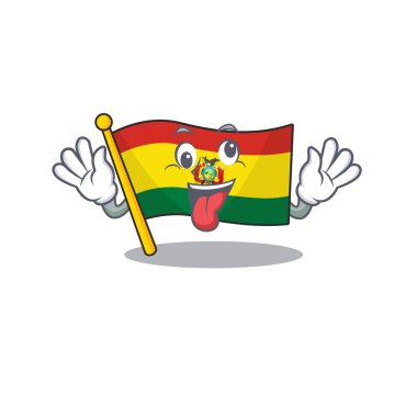 Guatermala çizgi film karakteri tasarımının çılgın ifadenin maskot çizimi