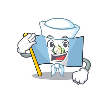 Mascot of Cute flag bolivia Sailor cartoon character vector