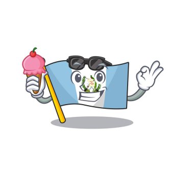 Karikatür Maskotu Dondurmalı Bayrak Bolivya