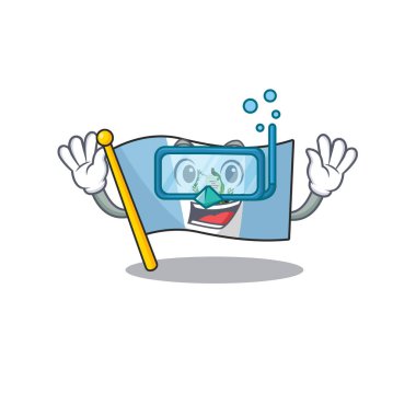 Gülen bayrak Bolivya çizgi film karakteri tarzı Dalış gözlüğü takıyor